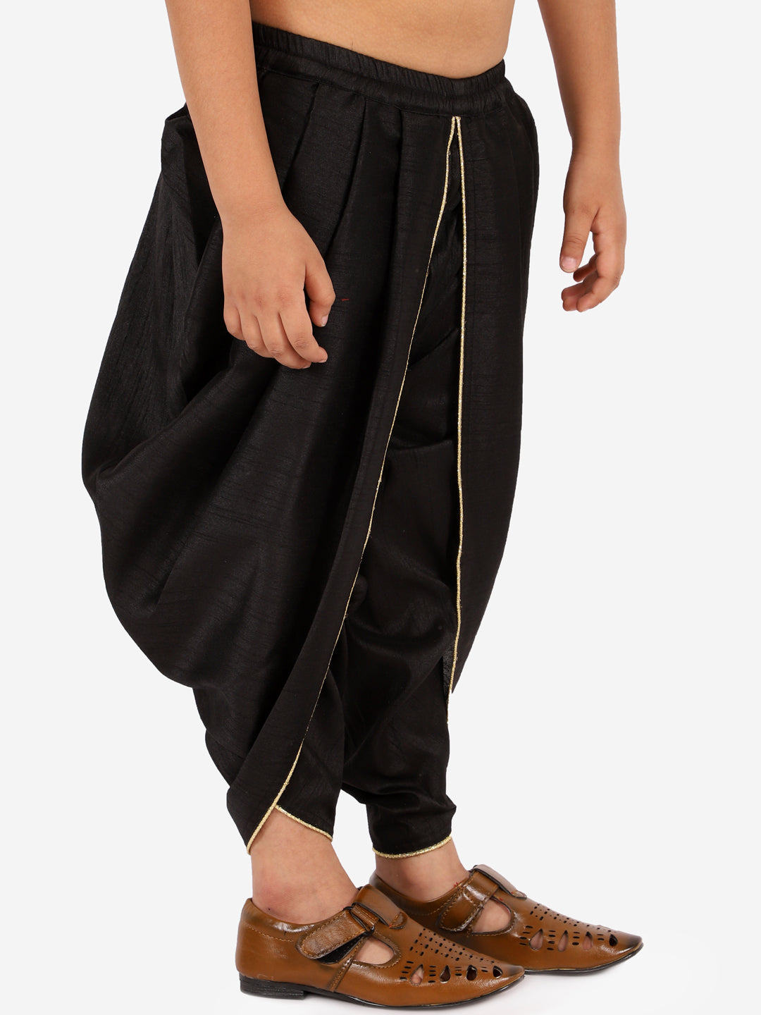 9rasa Black Printed Plus Size Dhoti Pants